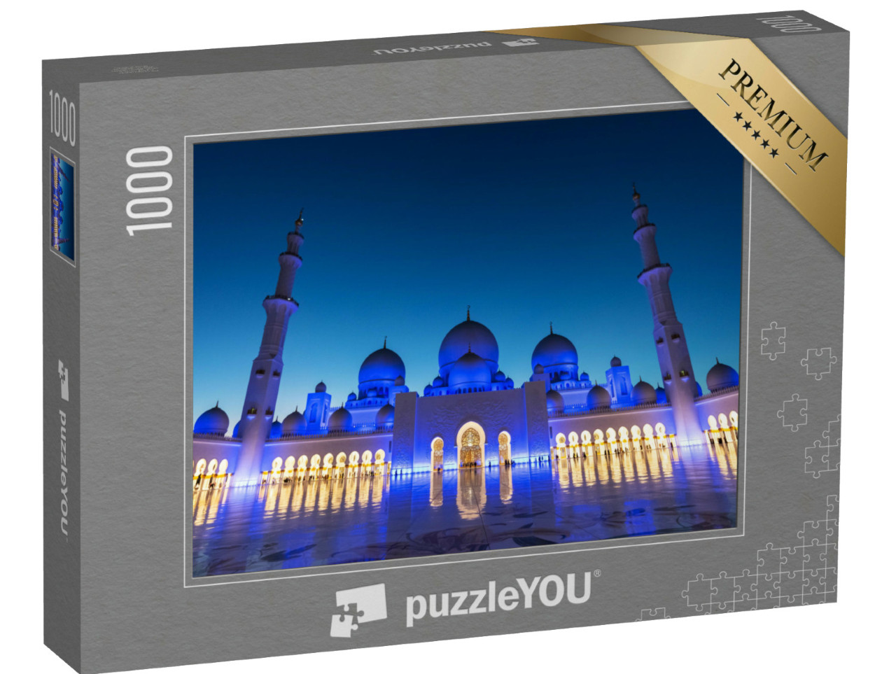 Puzzle 1000 Teile „Die Große Scheich-Zayed-Moschee in Abu Dhabi bei Nacht“
