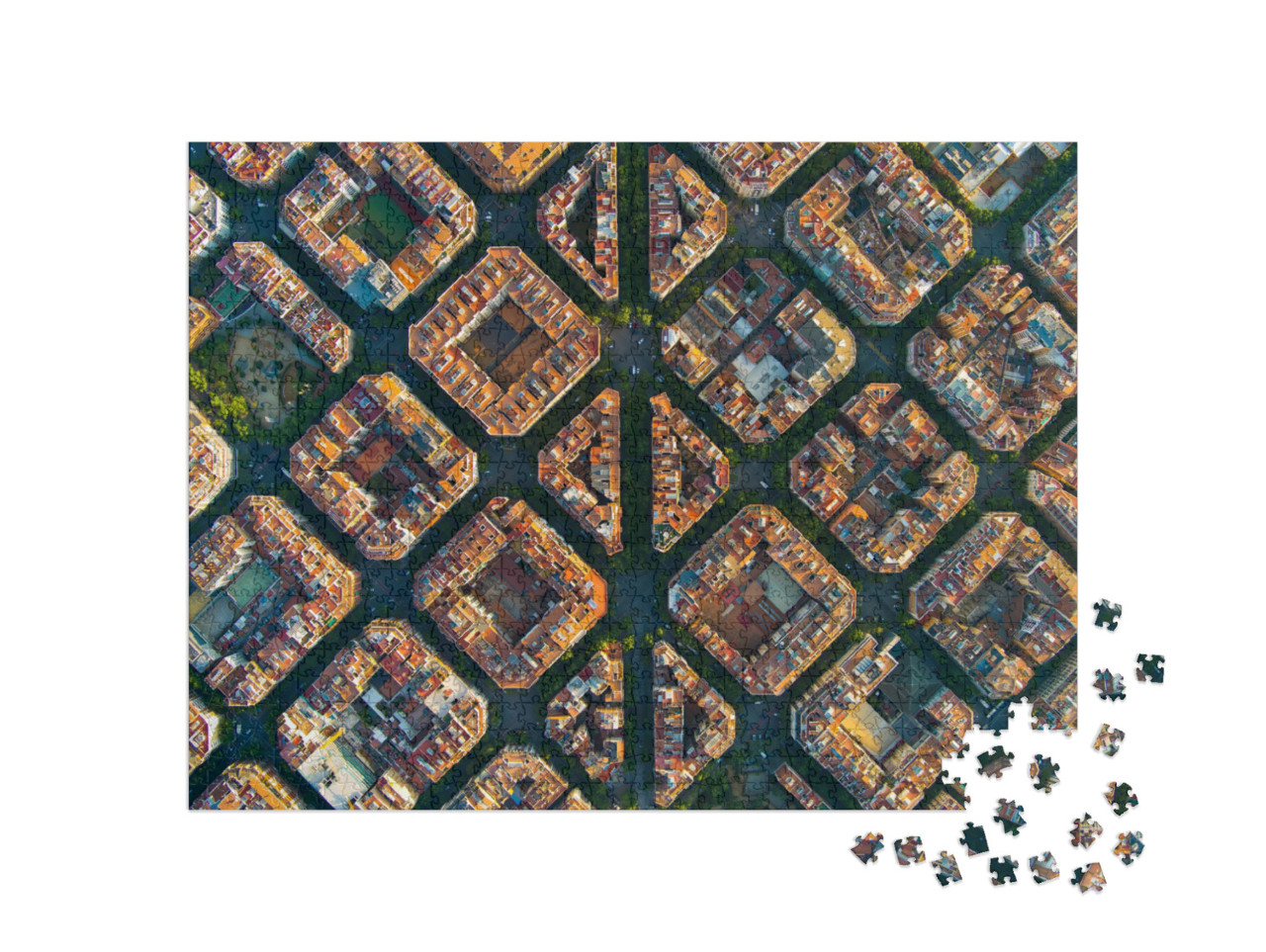 Puzzle 1000 Teile „Stadtbild Barcelona“