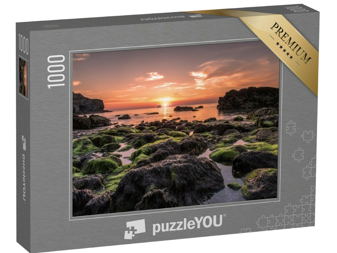 Puzzle 1000 Teile „Sonnenuntergang in Cornwall, England“