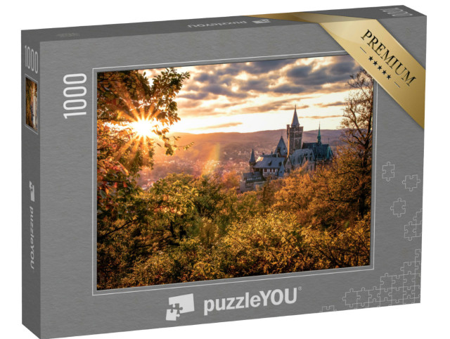 Puzzle 1000 Teile „Schloss Wernigerode im herbstlichen Sonnenuntergang“