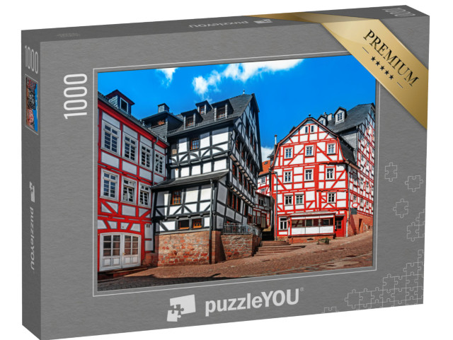 Puzzle 1000 Teile „Historische Fachwerkhäuser in der Altstadt von Marburg“