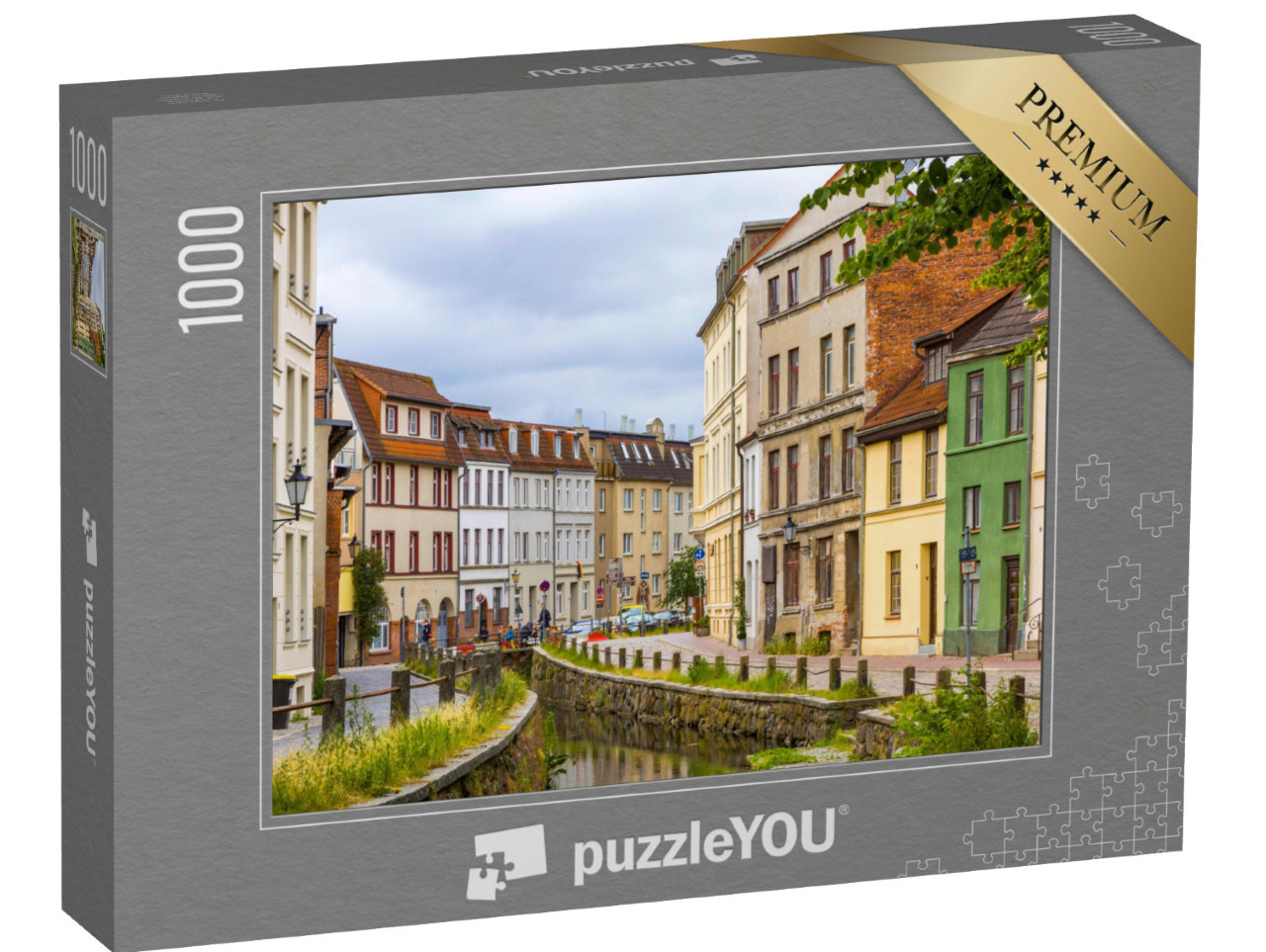 Puzzle 1000 Teile „In den Straßen der Altstadt von Wismar“