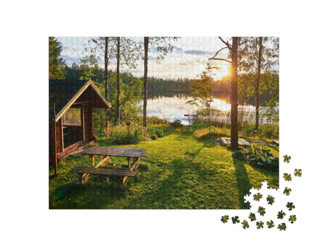 Puzzle 1000 Teile „Seen in Finnland“
