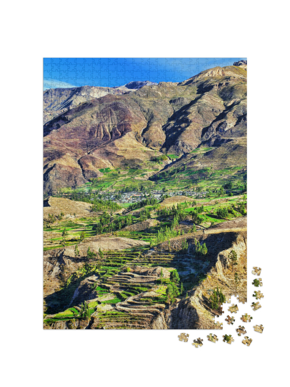 Puzzle 1000 Teile „Stufenterrassen im Colca Canyon in Peru, 3.270 Meter tief“