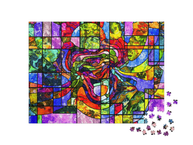 Puzzle 1000 Teile „Buntglas: Spiritualität, Fantasie, Kreativität und Kunst“