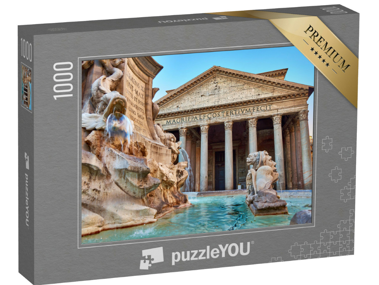 Puzzle 1000 Teile „Ansicht des Brunnens beim Patheon in Rom“