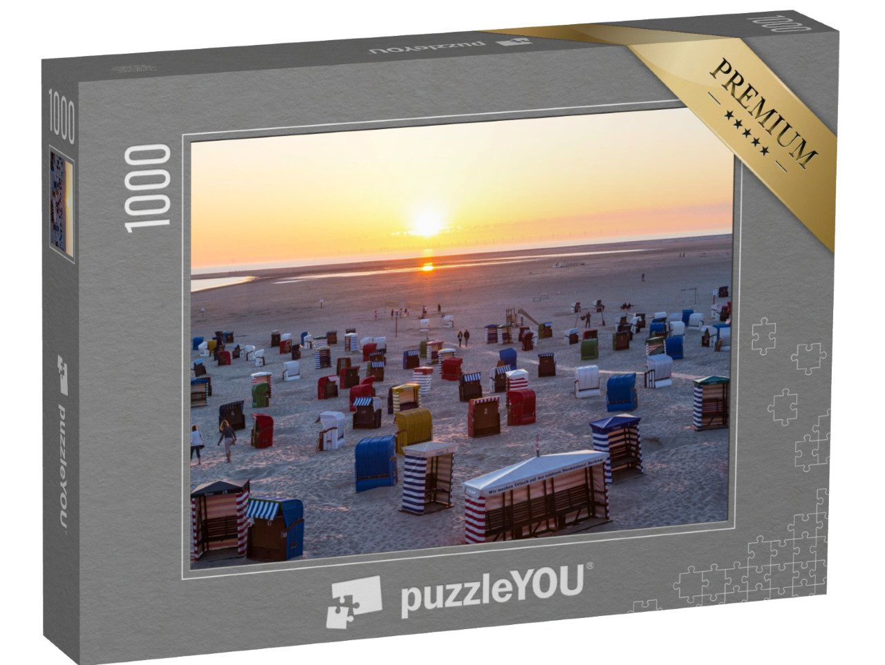Puzzle 1000 Teile „Strandkörbe am Strand von Borkum“