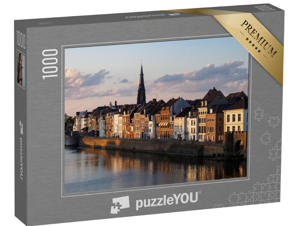 Puzzle 1000 Teile „Maastricht in der Abenddämmerung“