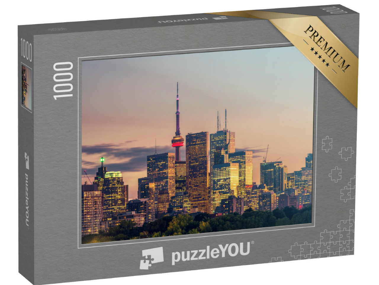 Puzzle 1000 Teile „Gebäude in der Stadt Toronto bei Nacht, Ontario, Kanada“