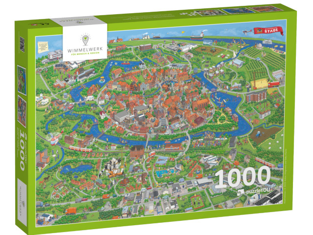 Puzzle 1000 Teile „Wimmelbild Stade“
