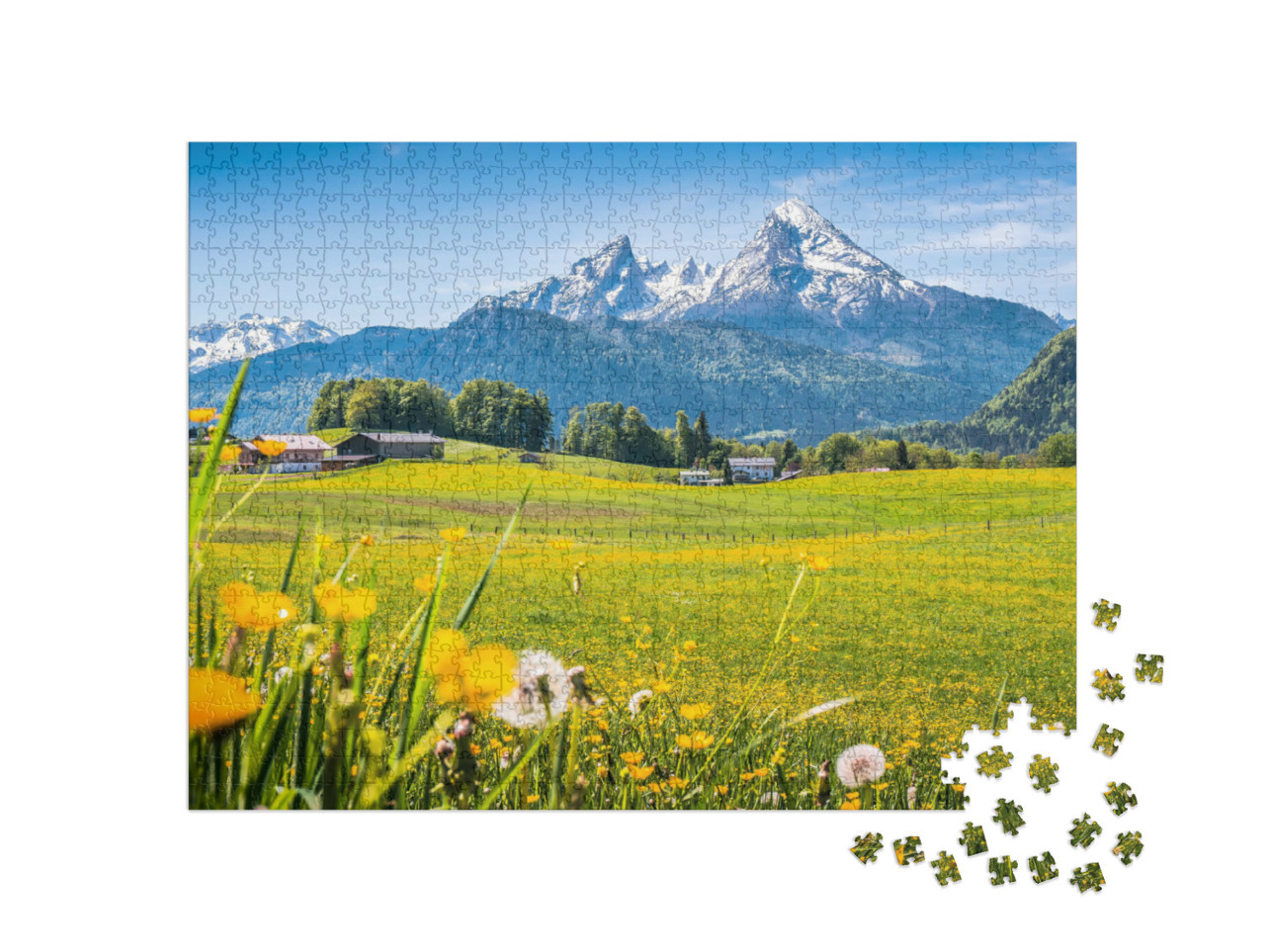 Puzzle 1000 Teile „Idyllische Landschaft in den Alpen, Berchtesgadener Land,  Deutschland“