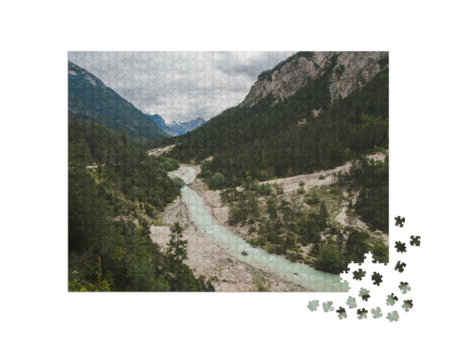 Puzzle 1000 Teile „Wilde Isar in den österreichische Alpen“