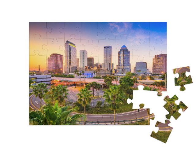 Puzzle 48 Teile „Skyline von Tampa, Florida, USA“
