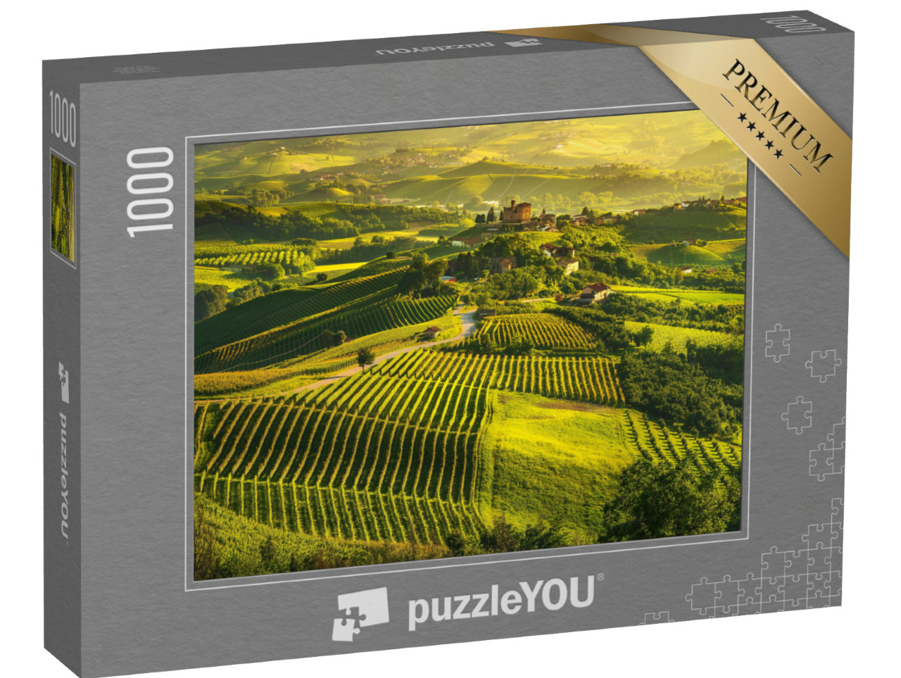 Puzzle 1000 Teile „Weinberge: Grinzane Cavour, UNESCO-Stätte im Piemont“