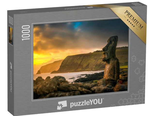 Puzzle 1000 Teile „Antike Steinfigur Moai auf der Osterinsel“