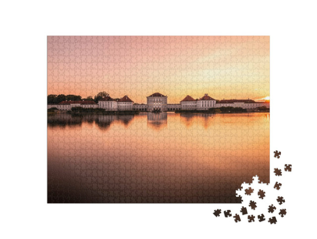 Puzzle 1000 Teile „Schloss Nymphenburg bei Sonnenuntergang“