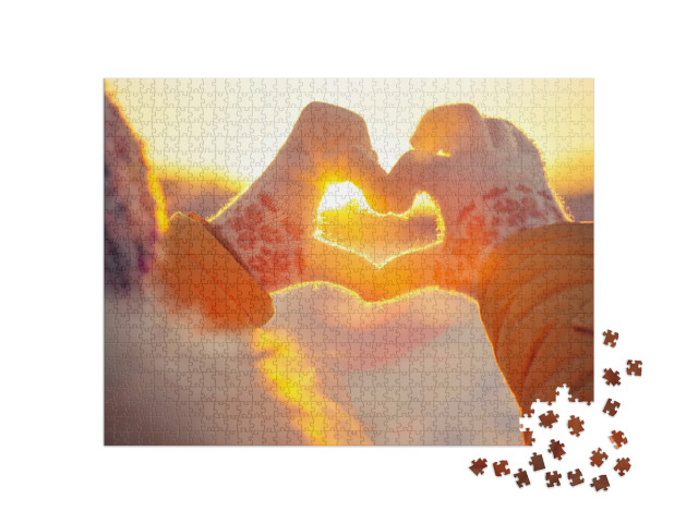 Puzzle 1000 Teile „Ein kleines Herz in der Wintersonne“