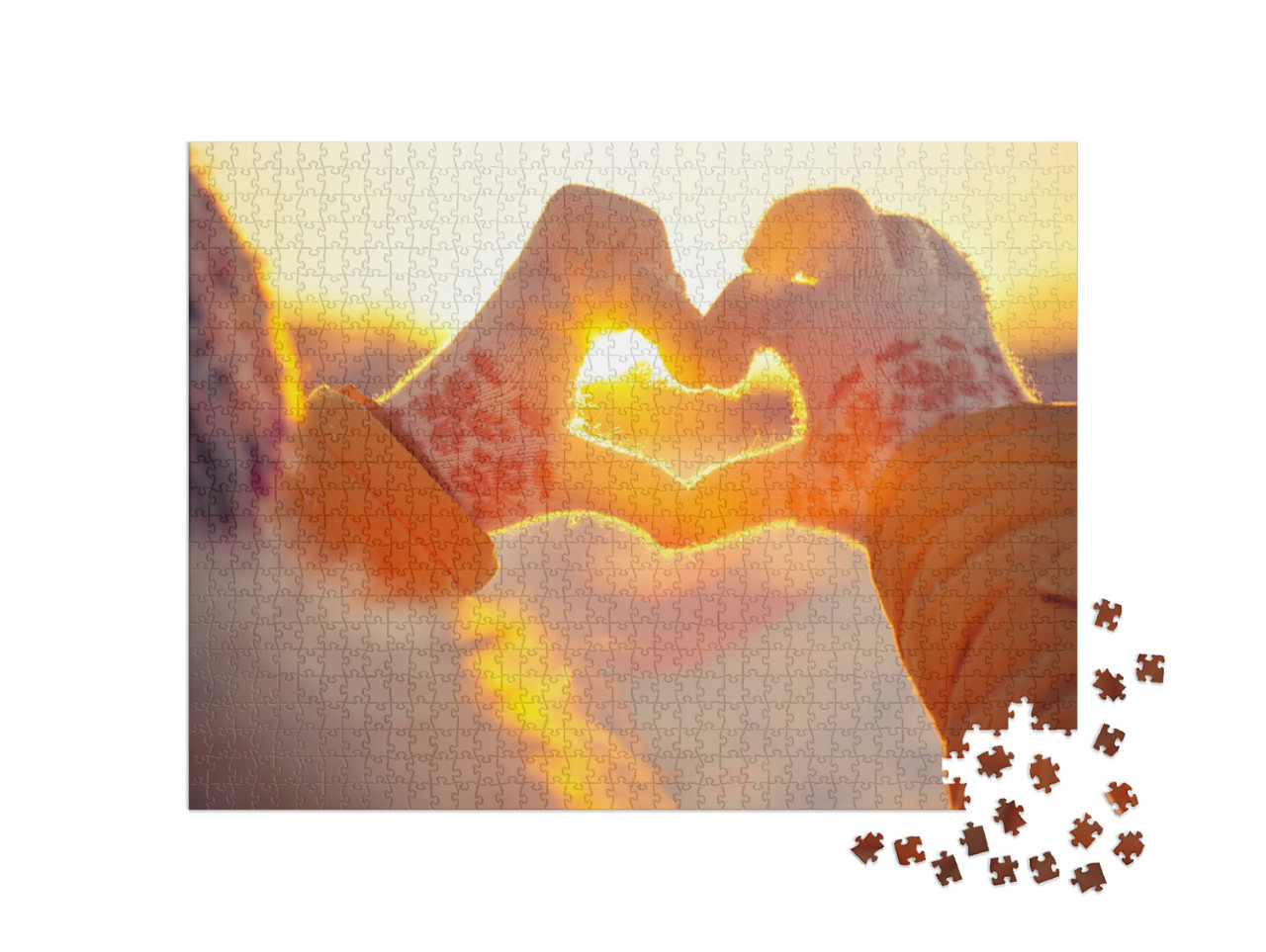 Puzzle 1000 Teile „Ein kleines Herz in der Wintersonne“