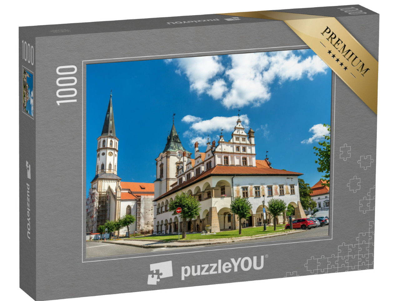 Puzzle 1000 Teile „Rathaus und St. Jakobus Kirche in Levoca, UNESCO-Weltkulturerbe, Slowakei“