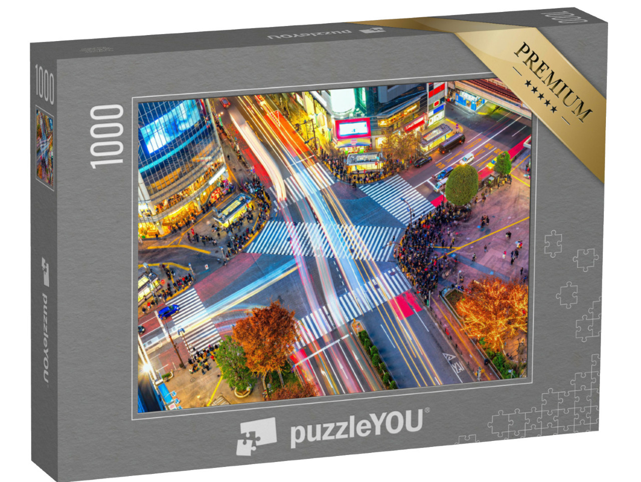 Puzzle 1000 Teile „Luftaufnahme der einzigartigen Shibuya-Kreuzung, Tokio, Japan“