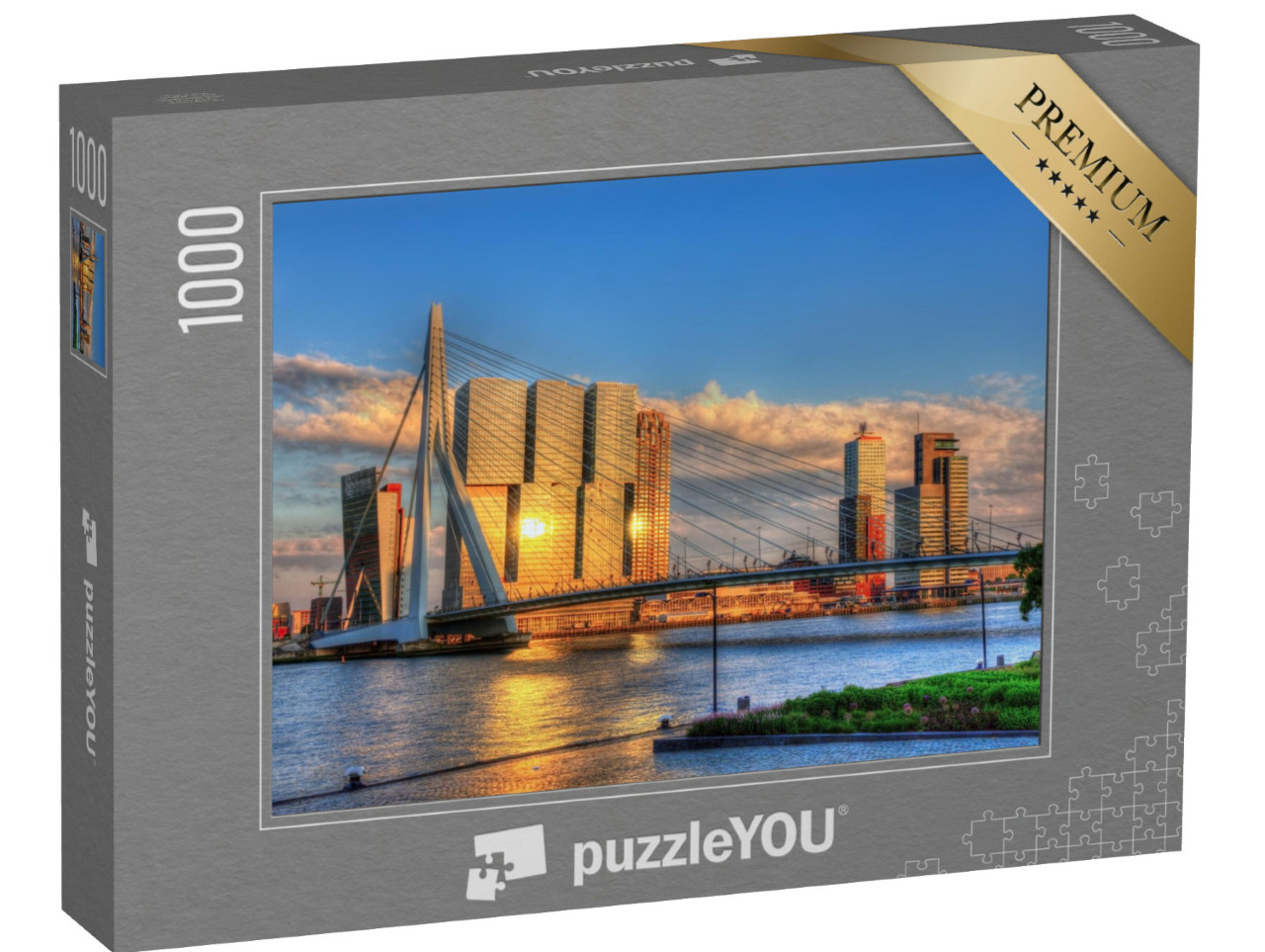 Puzzle 1000 Teile „Ansicht von Rotterdam, Niederlande“