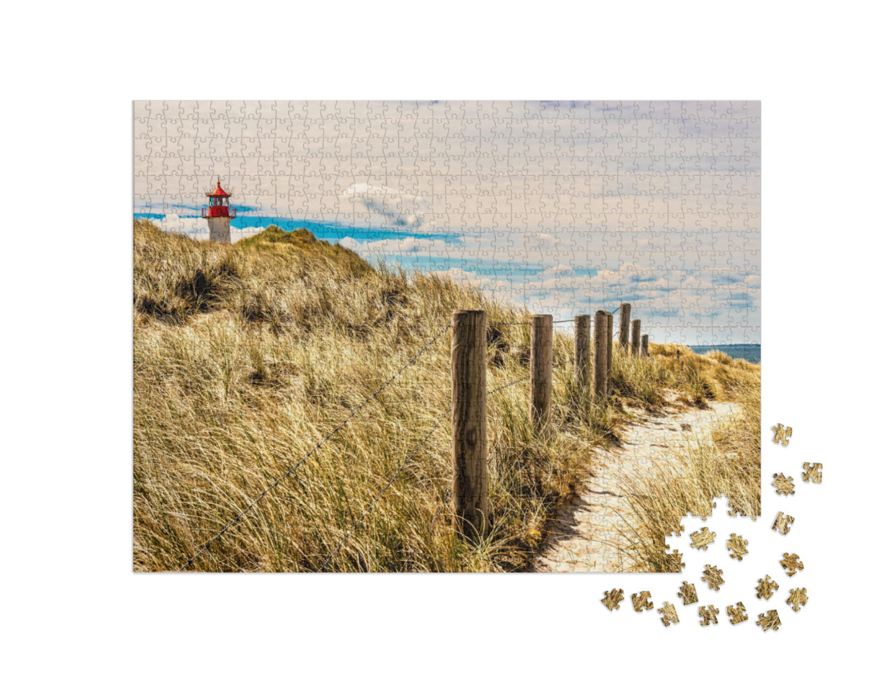 Puzzle 1000 Teile „Leuchtturm auf Sylt, Nordsee, Deutschland“