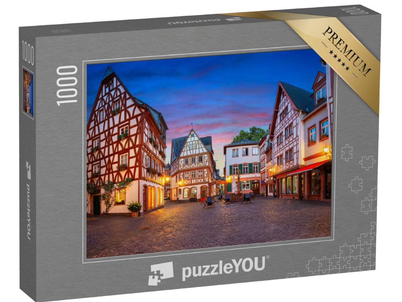 Puzzle 1000 Teile „Mainzer Altstadt zur blauen Stunde, Deutschland“