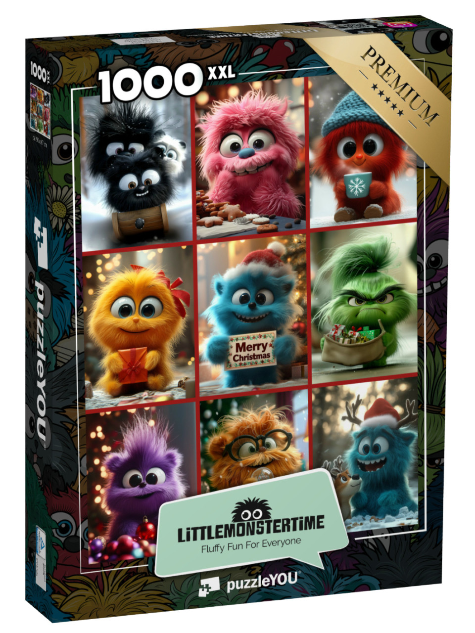 Puzzle 1000 Teile XXL „LITTLEMONSTERTIME: Weihnachtscollage“