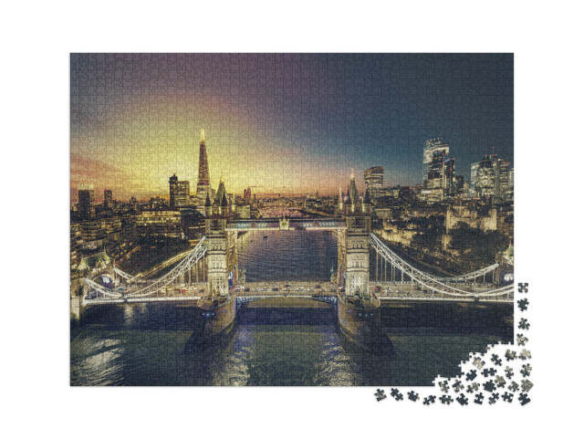 Puzzle 2000 Teile „Sonnenuntergang in London“
