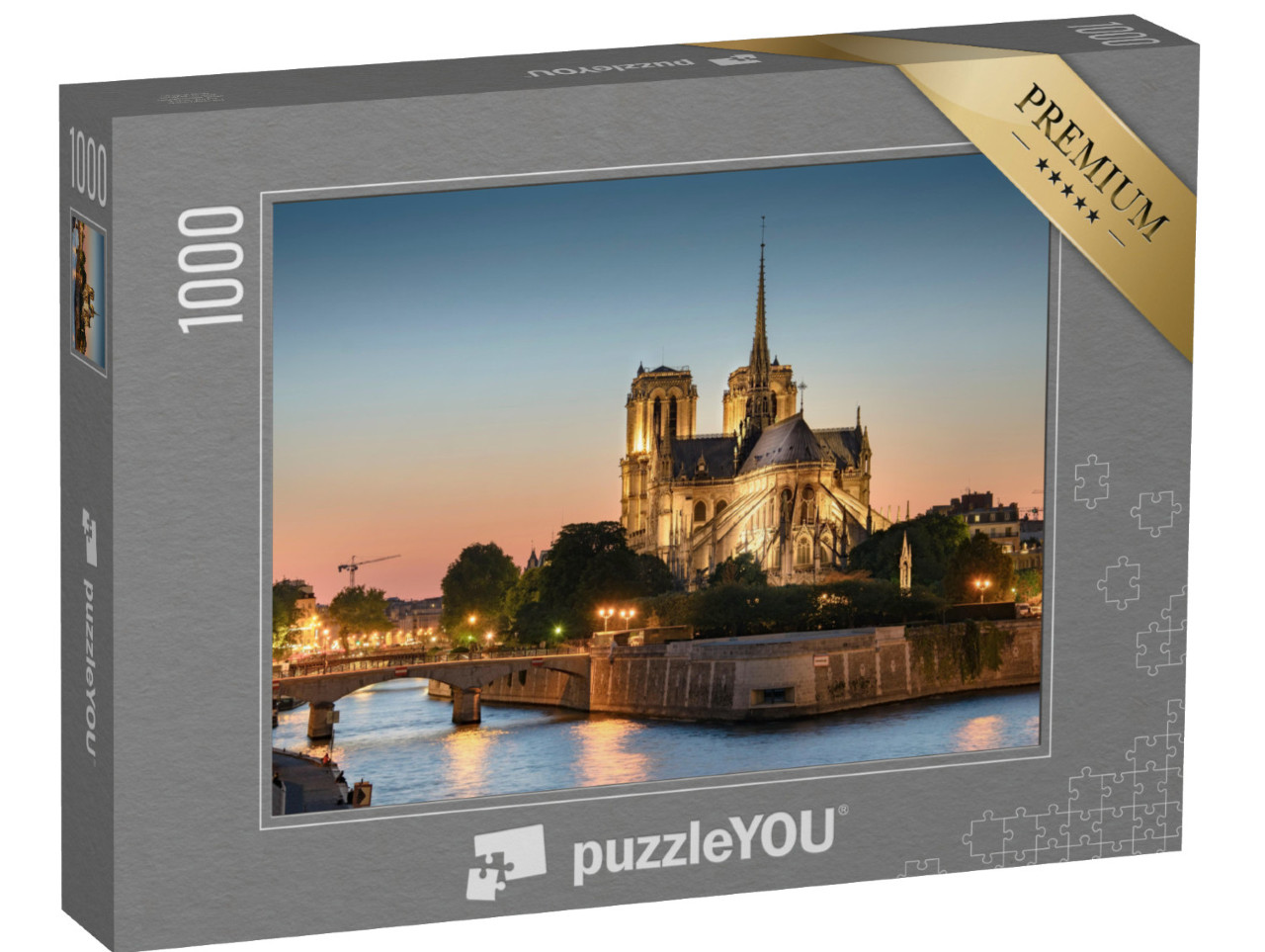 Puzzle 1000 Teile „Wunderschön beleuchtet: Notre Dame de Paris“