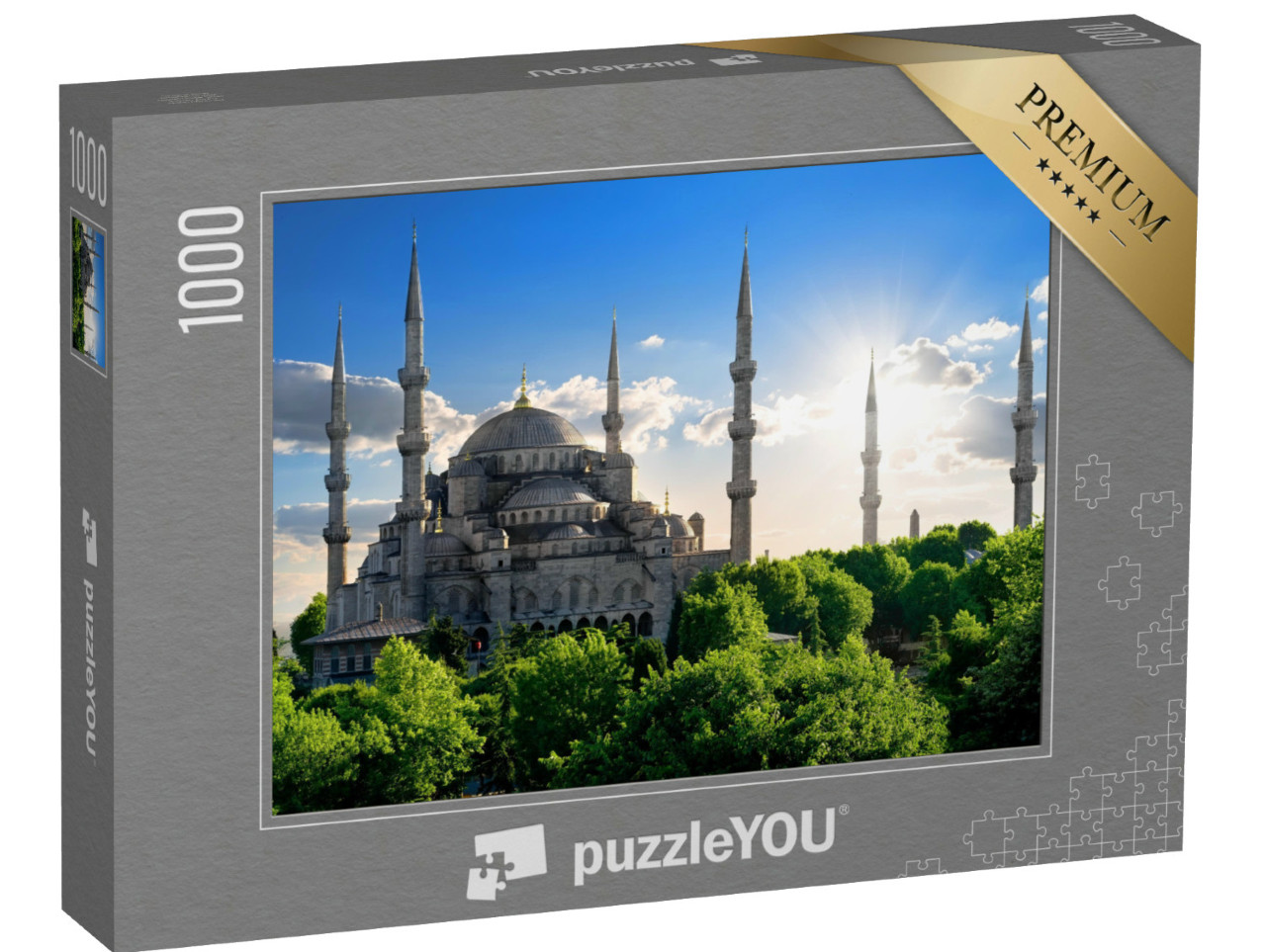 Puzzle 1000 Teile „Die Blaue Moschee an einem sonnigen Sommertag, Türkei“
