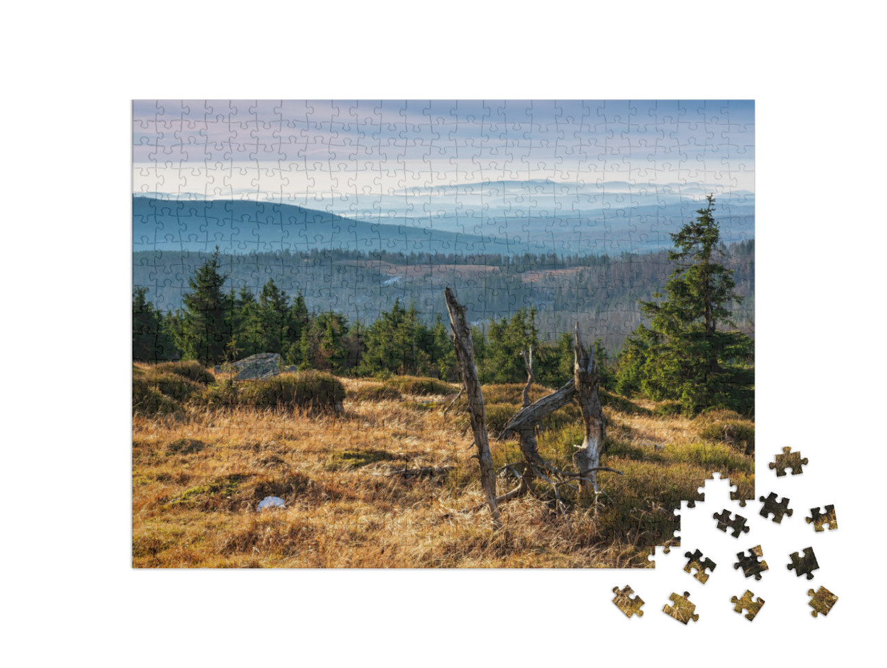 Puzzle 500 Teile „Blick vom Brocken über den Nationalpark Harz, Deutschland“