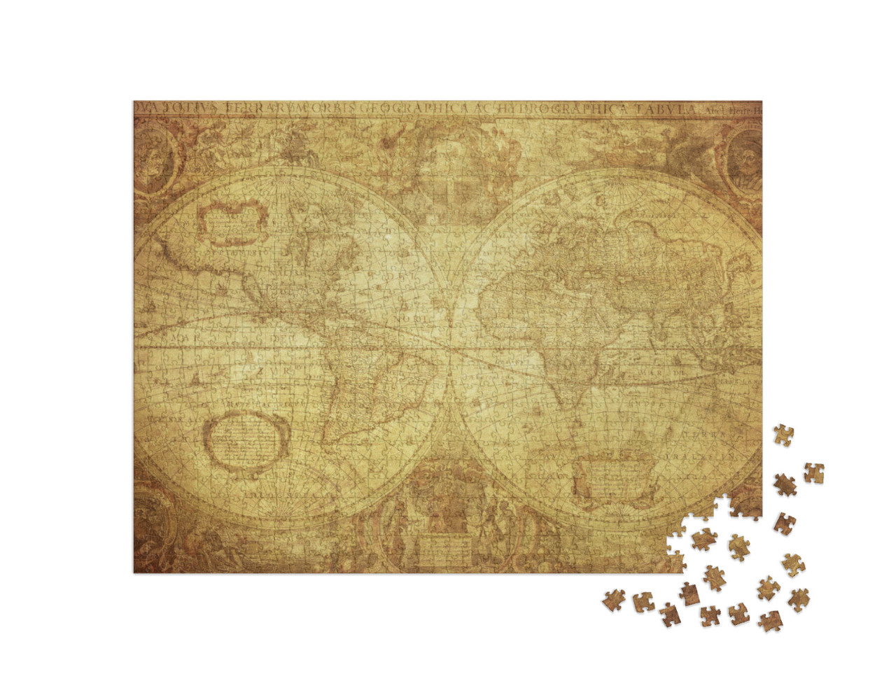 Puzzle 1000 Teile „Alte Weltkarte von 1630“