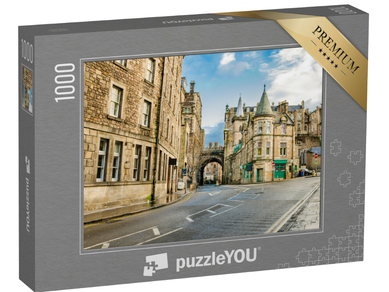 Puzzle 1000 Teile „Straße in der Altstadt von Edinburgh, Schottland“