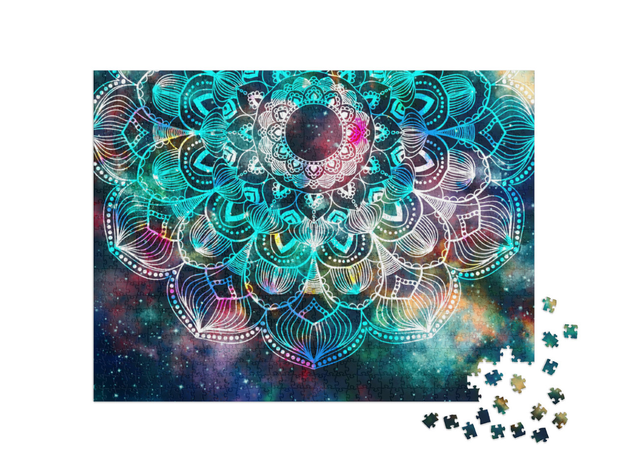 Puzzle 1000 Teile „Mandala-Design: Eine bunte Galaxie“