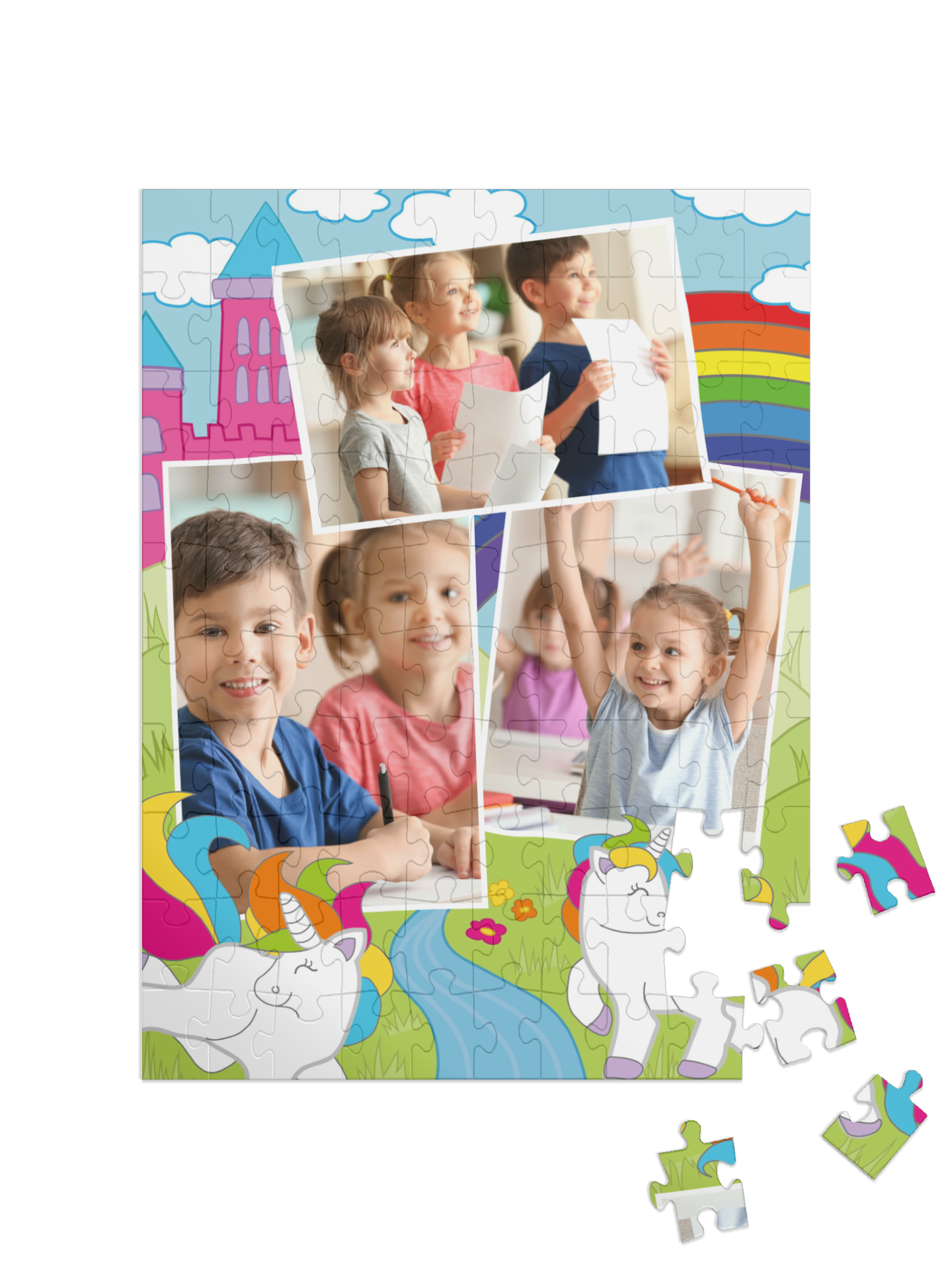 „Regenbogenland“ in Hochformat Collage
