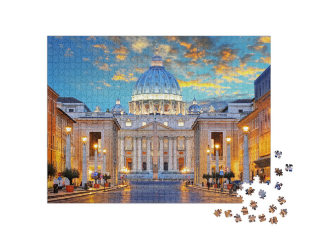 Puzzle 1000 Teile „Petersdom, Via della Conciliazione, Rom“