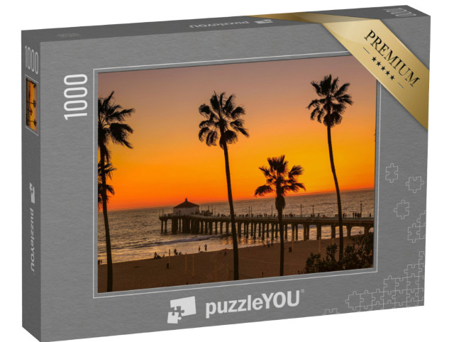 Puzzle 1000 Teile „Manhattan Beach im Sonnenuntergang, Los Angeles, USA“