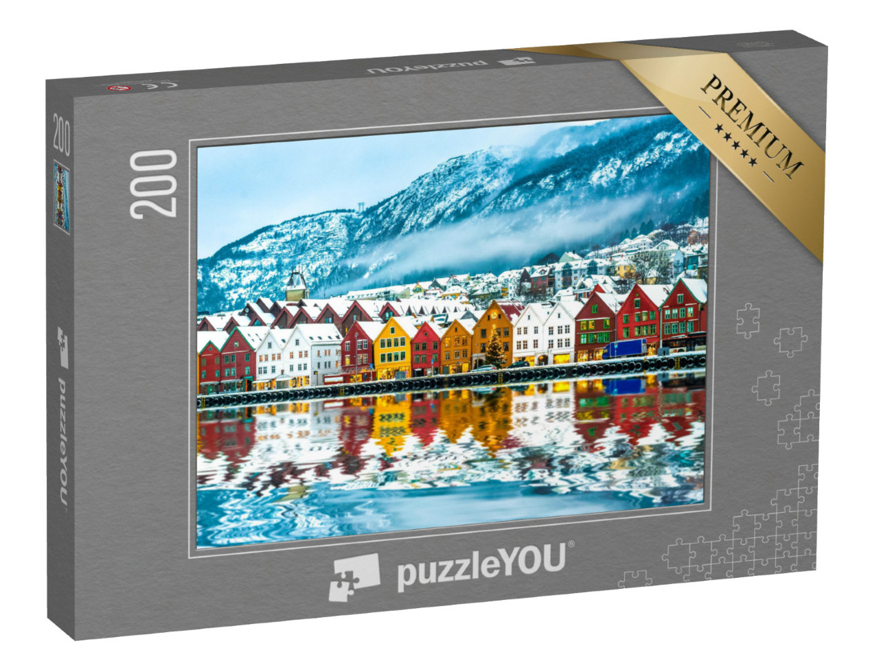 Puzzle 200 Teile „Blick auf Bergen, Norwegen“