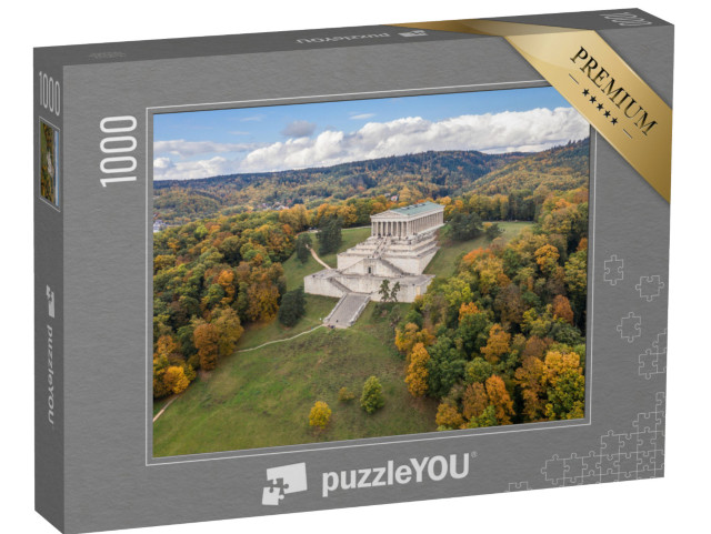 Puzzle 1000 Teile „Luftaufnahme des Walhalla-Gebäudes, Regensburg, Deutschland“