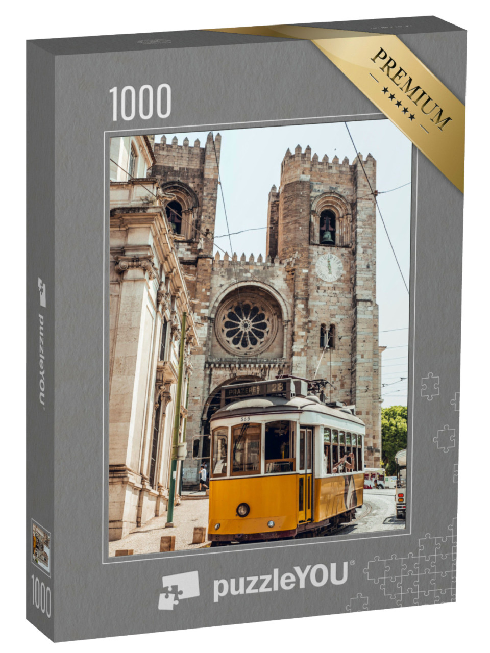 Puzzle 1000 Teile „Gelbe Straßenbahn in der Stadt Lissabon, Portugal“