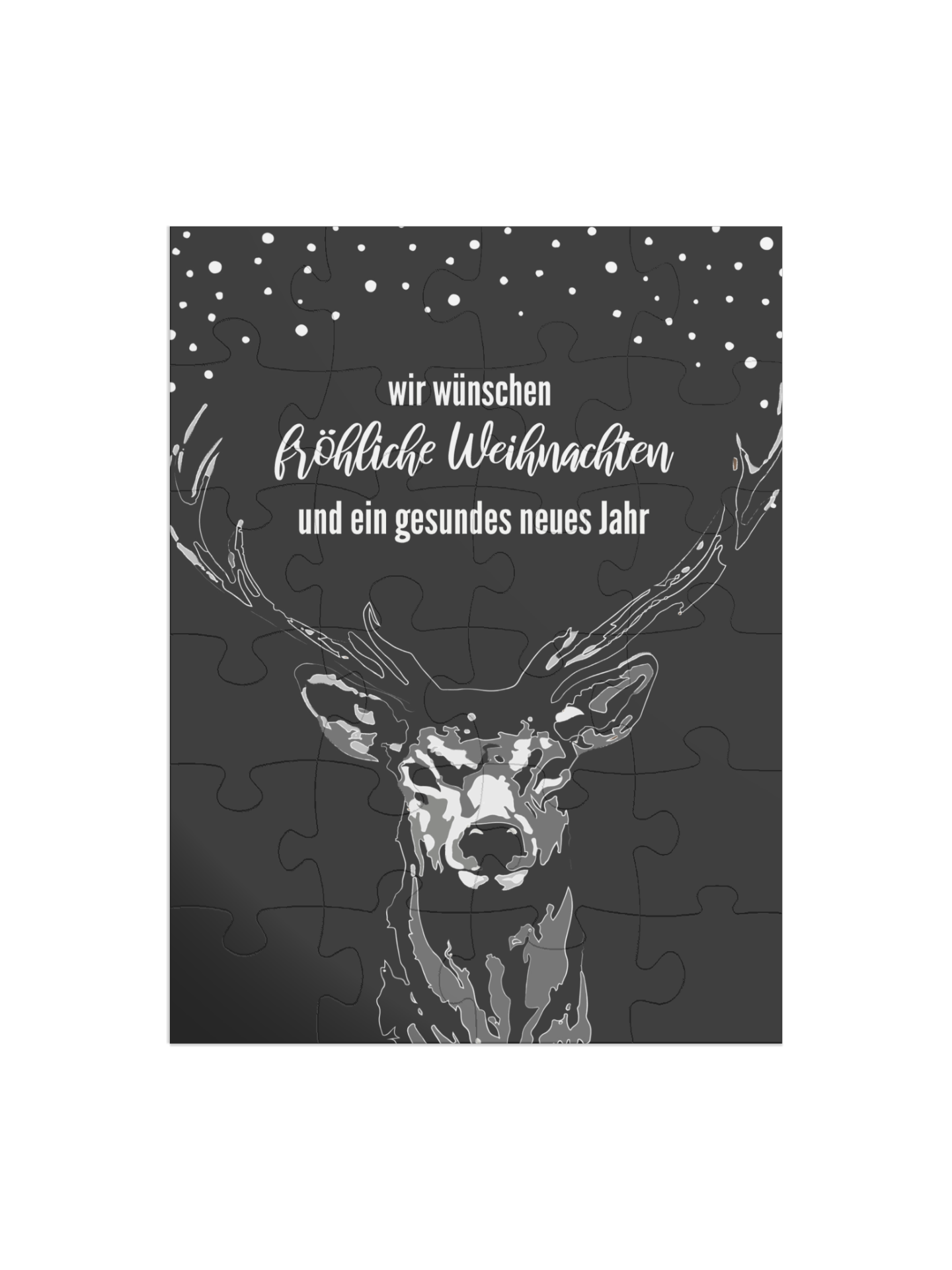 "Raindeer" in Hochformat dunkelgrau