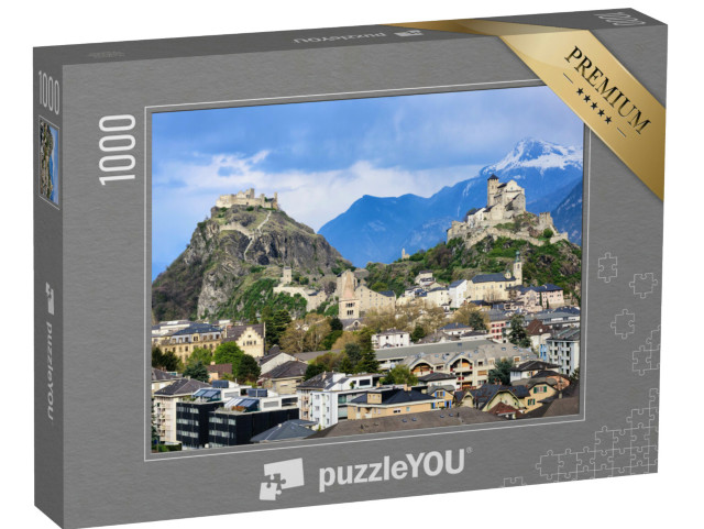 Puzzle 1000 Teile „Die historische Stadt Sion mit ihren zwei Schlössern“