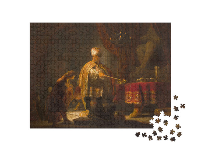 Puzzle 1000 Teile „Rembrandt - Daniel und Cyrus vor dem Idol Bel“