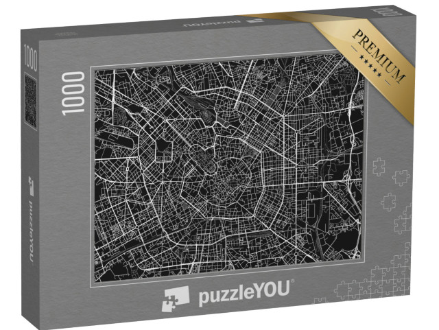 Puzzle 1000 Teile „Vektor-Stadtplan von Mailand“