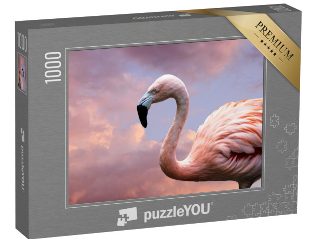 Puzzle 1000 Teile „Amerikanischer Flamingo, auch bekannt als Karibischer Flamingo“