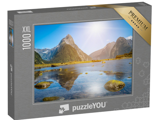 Puzzle 1000 Teile XXL „Mitre Peak am Milford Sound in Neuseeland“