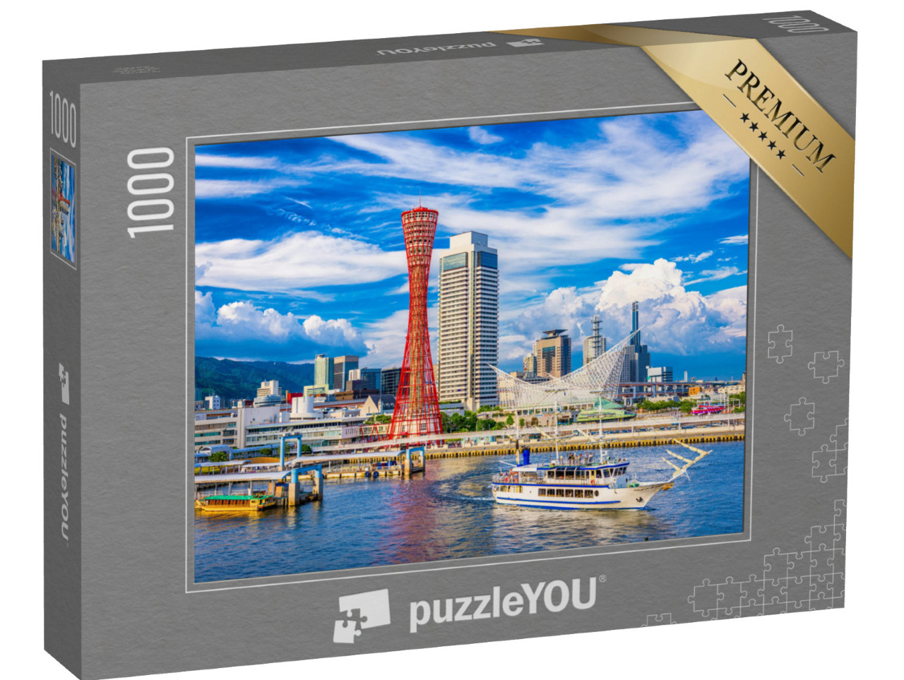 Puzzle 1000 Teile „Skyline und Hafen von Kobe, Japan“