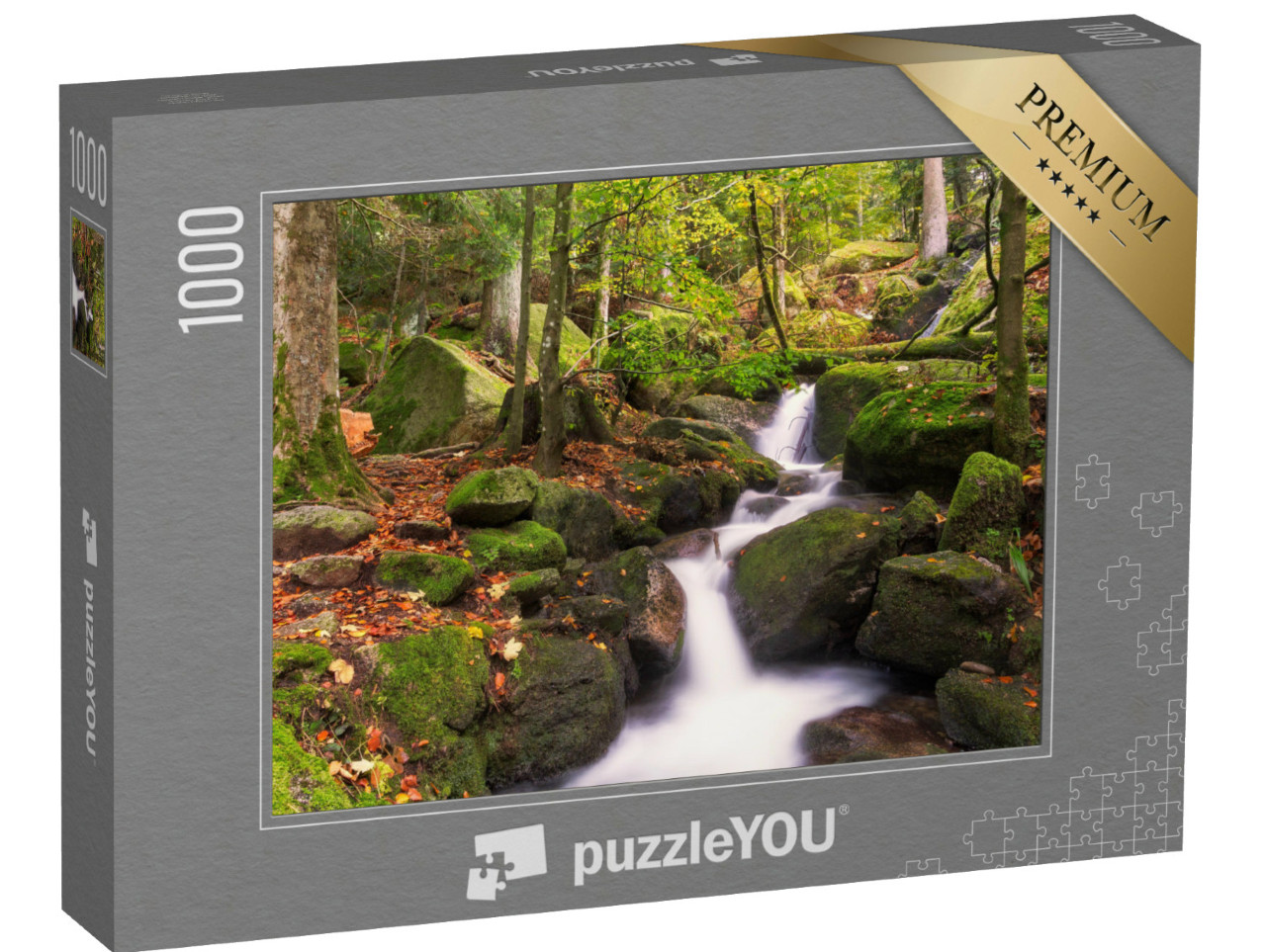 Puzzle 1000 Teile „Gertelsbacher Wasserfälle im Herbst, Schwarzwald, Deutschland“