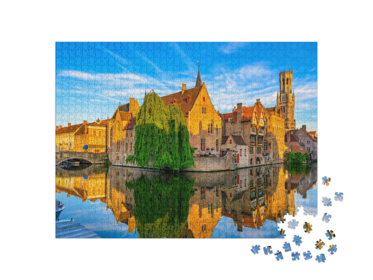 Puzzle 1000 Teile „Wunderschönes historisches Stadtzentrum von Brügge, Belgien“